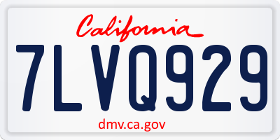 CA license plate 7LVQ929