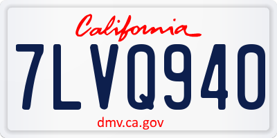 CA license plate 7LVQ940