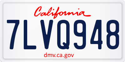 CA license plate 7LVQ948