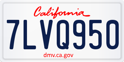 CA license plate 7LVQ950