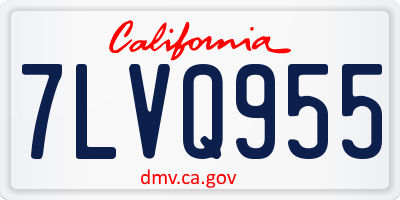 CA license plate 7LVQ955