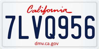CA license plate 7LVQ956