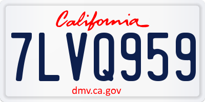 CA license plate 7LVQ959