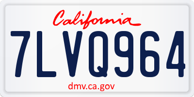 CA license plate 7LVQ964