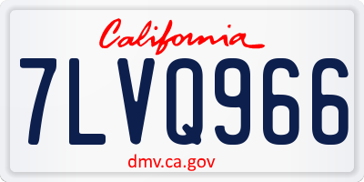 CA license plate 7LVQ966