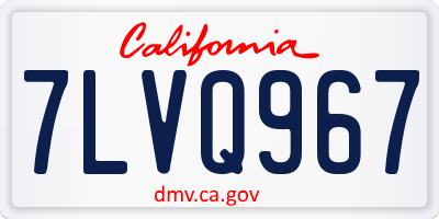 CA license plate 7LVQ967