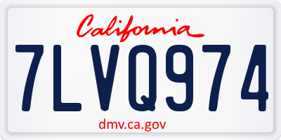 CA license plate 7LVQ974