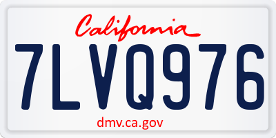 CA license plate 7LVQ976