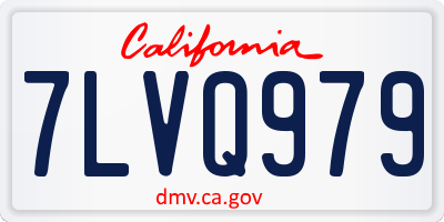 CA license plate 7LVQ979