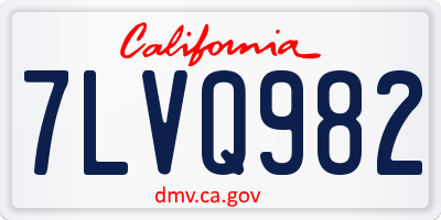 CA license plate 7LVQ982