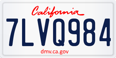 CA license plate 7LVQ984