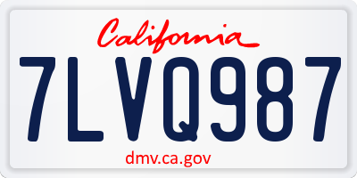 CA license plate 7LVQ987