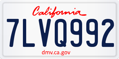 CA license plate 7LVQ992