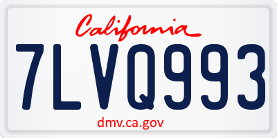 CA license plate 7LVQ993