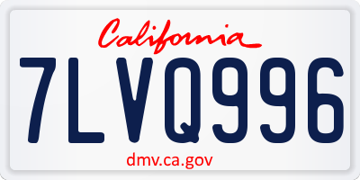 CA license plate 7LVQ996