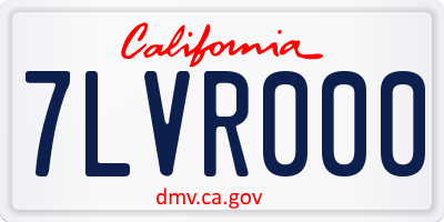 CA license plate 7LVR000