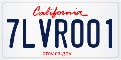 CA license plate 7LVR001