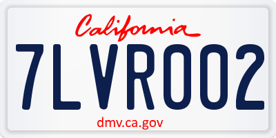 CA license plate 7LVR002