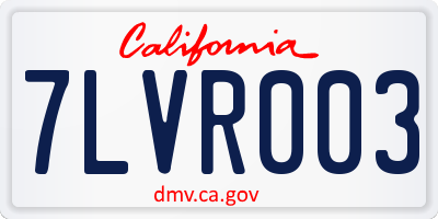 CA license plate 7LVR003