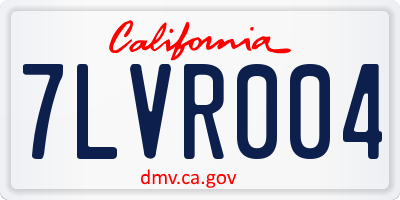 CA license plate 7LVR004