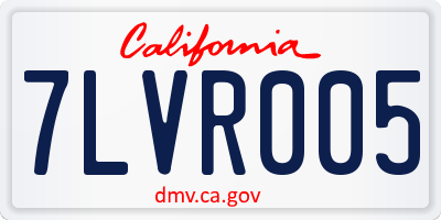 CA license plate 7LVR005