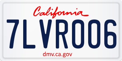 CA license plate 7LVR006