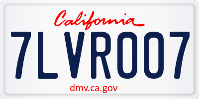 CA license plate 7LVR007