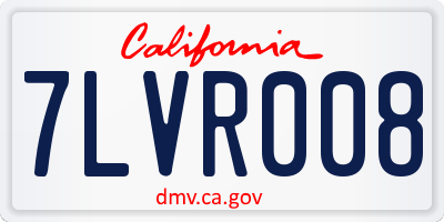 CA license plate 7LVR008