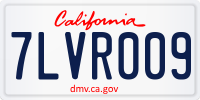 CA license plate 7LVR009