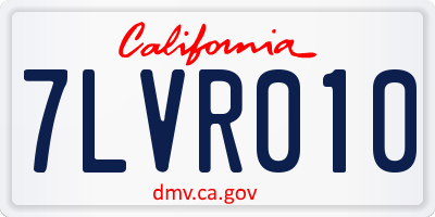 CA license plate 7LVR010