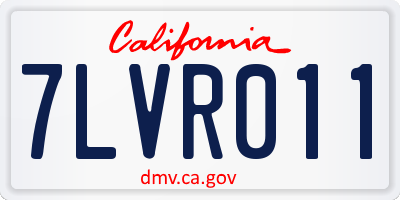 CA license plate 7LVR011