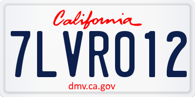 CA license plate 7LVR012