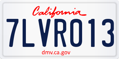 CA license plate 7LVR013