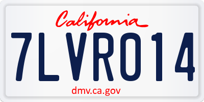 CA license plate 7LVR014