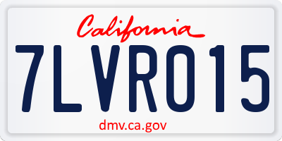 CA license plate 7LVR015