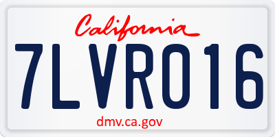 CA license plate 7LVR016