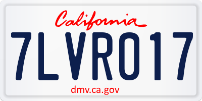 CA license plate 7LVR017