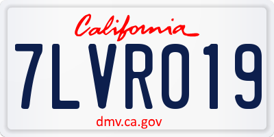 CA license plate 7LVR019