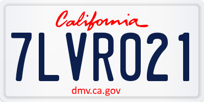 CA license plate 7LVR021