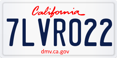 CA license plate 7LVR022