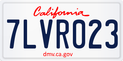 CA license plate 7LVR023
