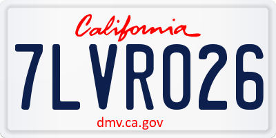 CA license plate 7LVR026
