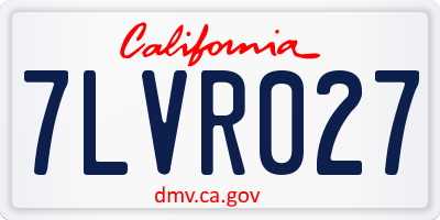 CA license plate 7LVR027