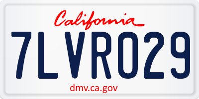 CA license plate 7LVR029