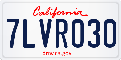 CA license plate 7LVR030