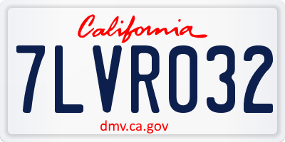 CA license plate 7LVR032