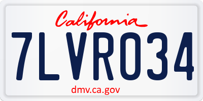 CA license plate 7LVR034