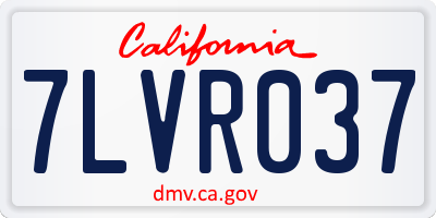 CA license plate 7LVR037