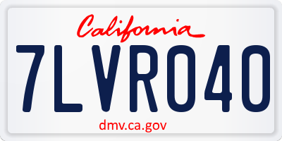 CA license plate 7LVR040