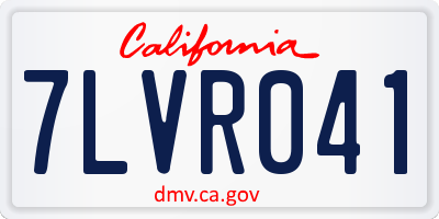 CA license plate 7LVR041